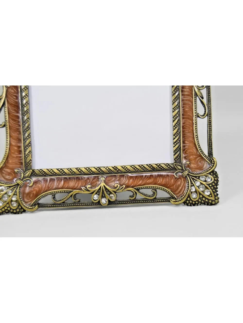 Crystal Enamel Fleur de lis Photo Picture Frame 4x6